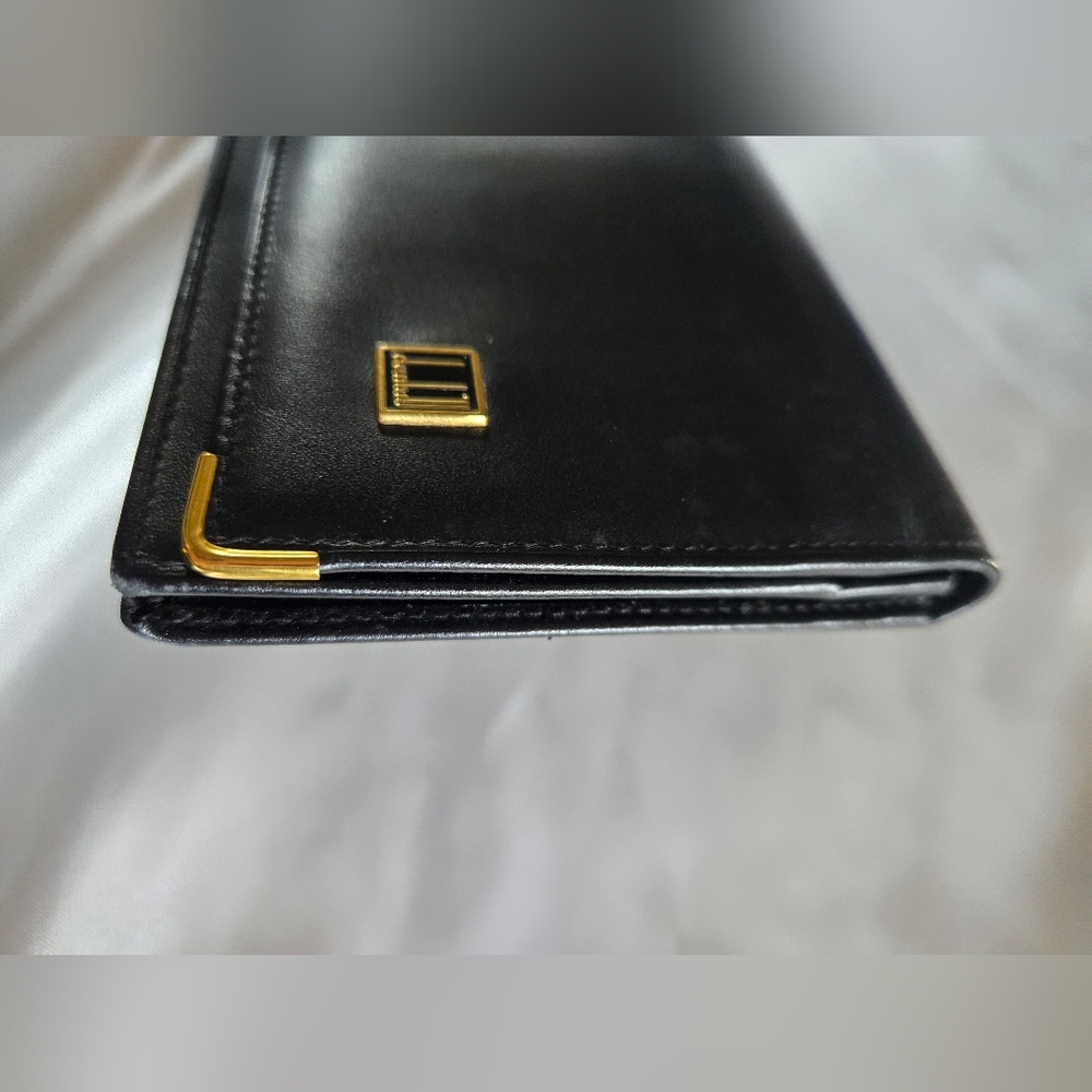 Dunhill Classic Black Wallet with Gold Details - Picture 6 of 13